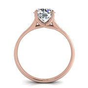 Solitaire bague diamant synthétique rond 1.50 carat or rose Carina